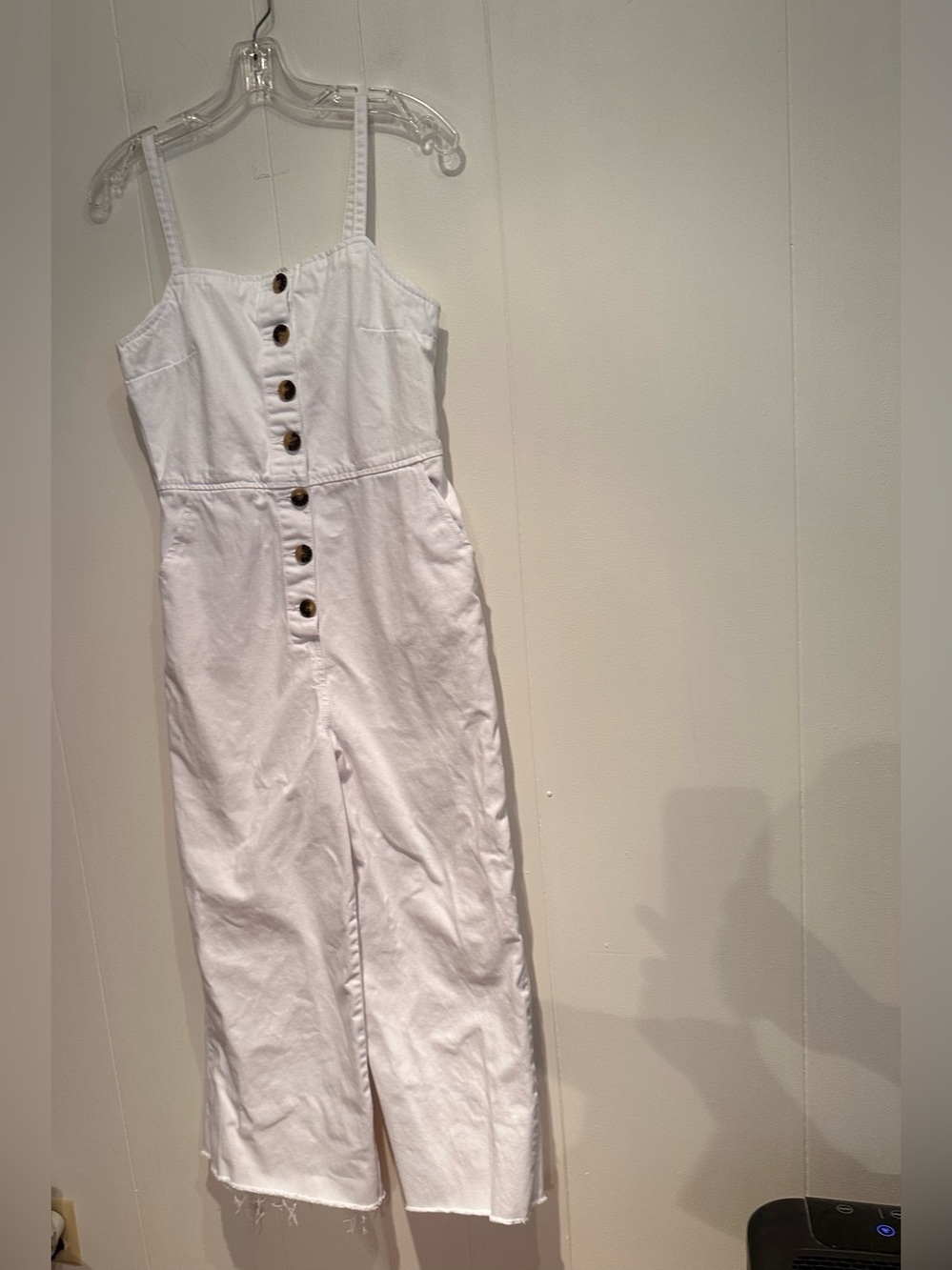 Topshop Moto Tortoise Button Front Cropped Wide Leg Jumpsuit US 6 - Picture 3 of 10